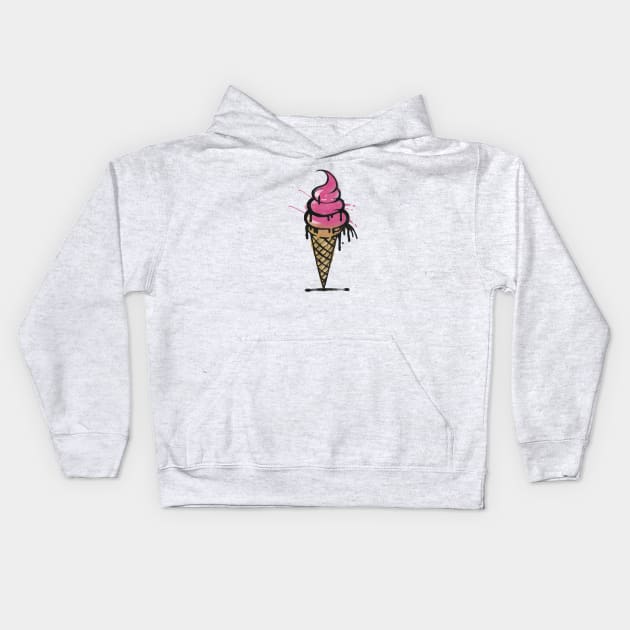 Graffiti Street Art Ice Cream Cone Kids Hoodie by Ravenglow